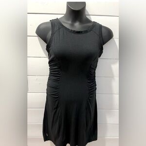 LOLË Black Sleeveless waist Ruched Dress size M